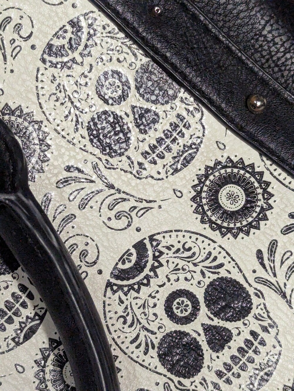 Loungefly Sugar Skull Black White Satchel Handbag - Picture 7 of 8
